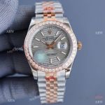Swiss Quality Copy Rolex Datejust II 41 Grey Dial Diamond Bezel Jubilee Watch